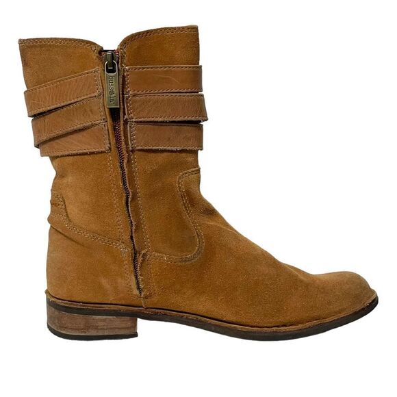 BUSSOLA Sevilla Suede Leather Moto Strap Boots 38 - Picture 5 of 11